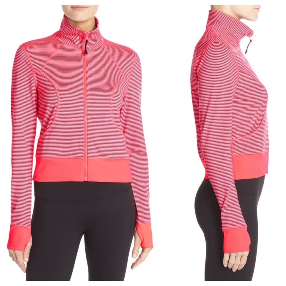Zella 'On Point' Crop Active Jacket Bright Coral - Picture 1 of 8